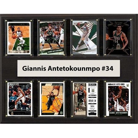 WILLIAMS & SON SAW & SUPPLY C&I Collectables 1215ANTEO8C NBA 12 x 15 in. Giannis Antetokounmpo Milwaukee Bucks 8-Card Plaque 1215ANTEO8C